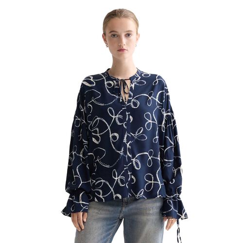 Scotch & Soda Easy Top With Draw String Cuffs